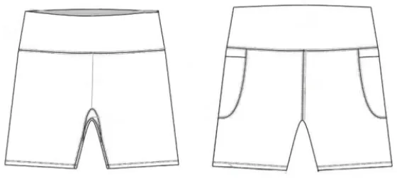 Technical sketch of the Elsa Bike Pants RR 54