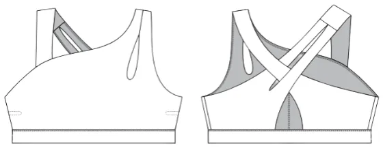 Technical sketch of the Elsa Top Bra RR 126
