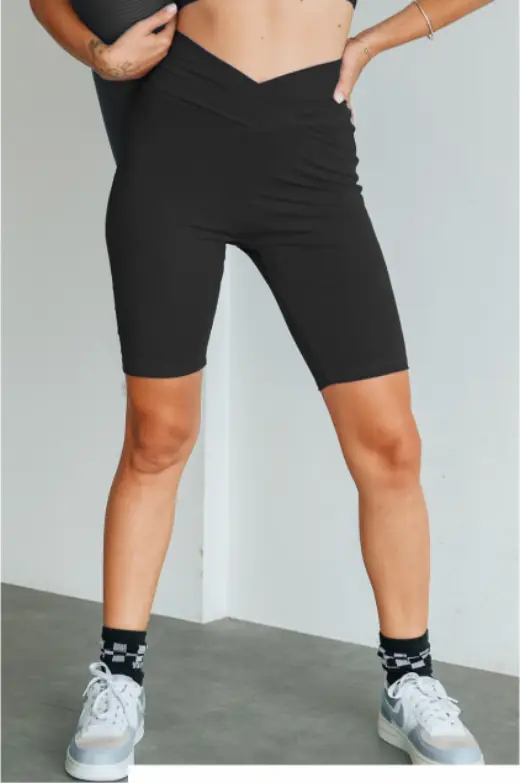 Kiky Legging Short front view, ready design activewear by Bali Garment Tailor