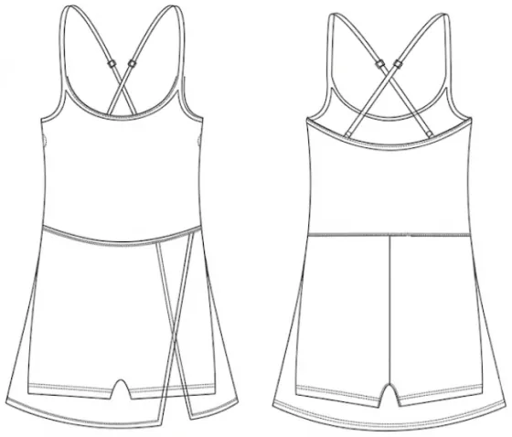 Technical sketch of the Liora One piece RR 368