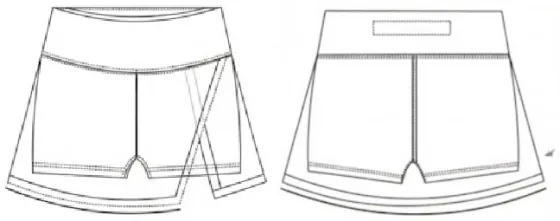 Technical sketch of the Sora Skirt RR 367