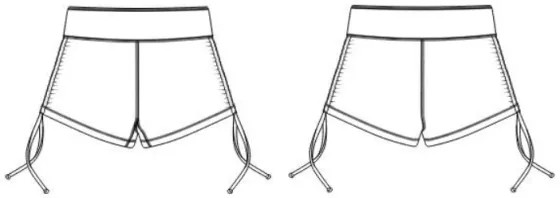 Technical sketch of the Strappy Shorts