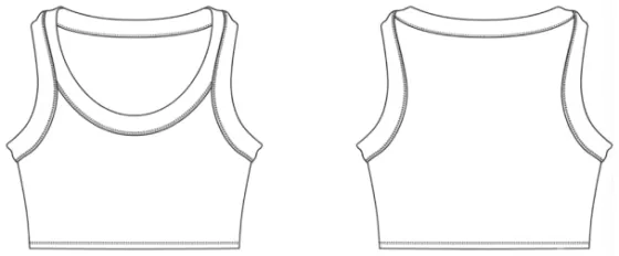 Technical sketch of the Tunik Top