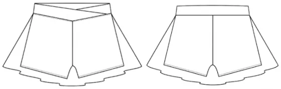 Technical sketch of the Viora Skirt RR 361