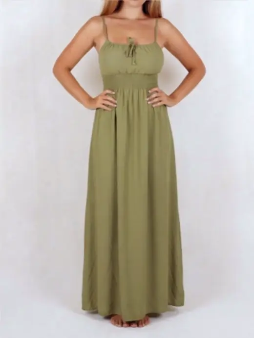 Grace long dress, front, ready design resortwear by Bali Garment Tailor