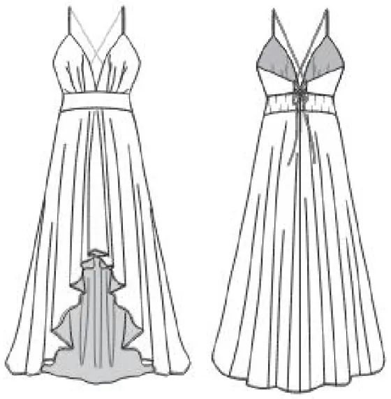 Technical sketch of the Keana Dress