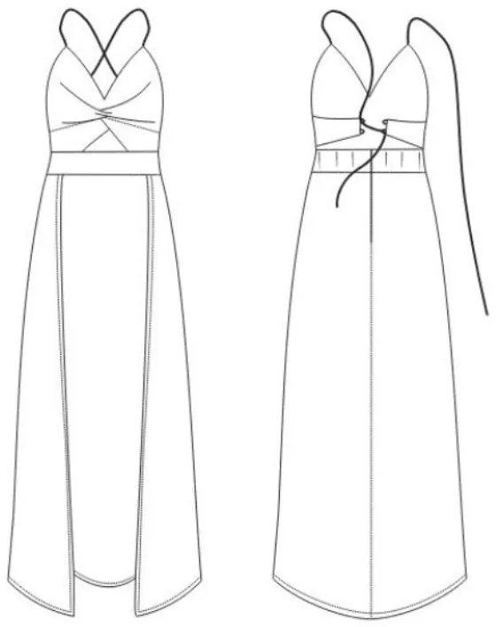 Technical sketch of the Nancy Dress RR 78