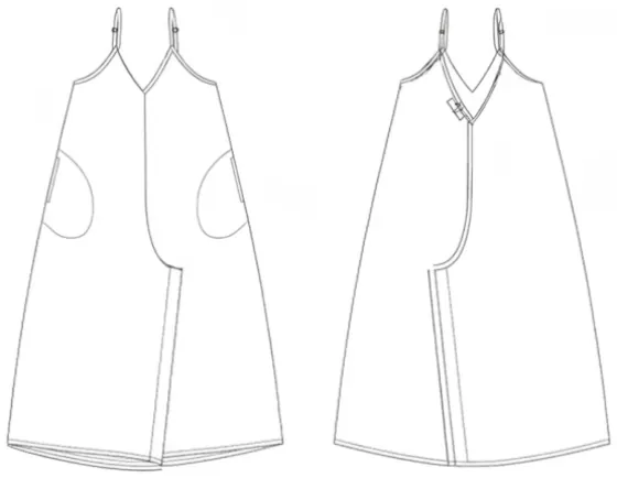 Technical sketch of the Pipe Long Jumpsuit RRD 31