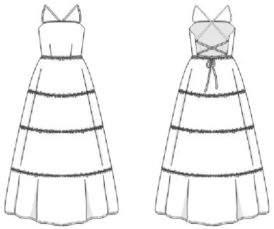 Technical sketch of the Sanni Dress RR 01