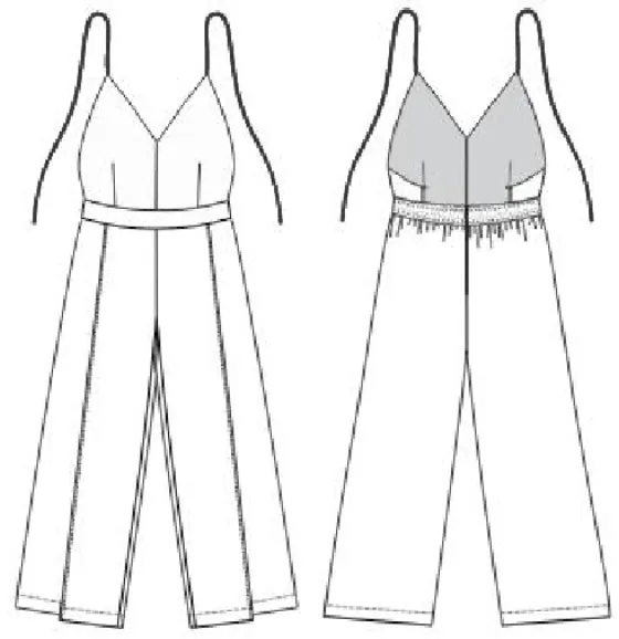 Technical sketch of the Tracy Jumpsuit