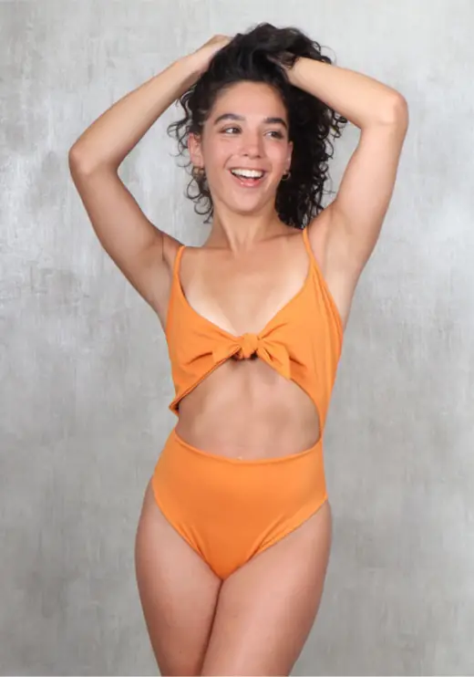 Katty one piece swimsuit, front, ready design swimwear by Bali Garment Tailor