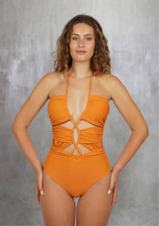 Yoana one piece swimsuit, front, ready design swimwear by Bali Garment Tailor