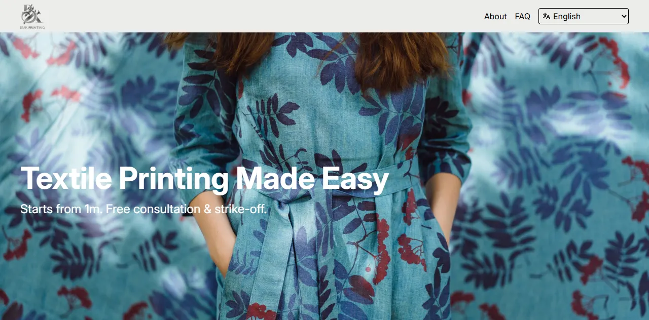 BMK Digital Textile PrintingDigital Printing: Sublimation (polyester) and Direct-to-Fabric (cotton, viscose, linen), from 1 m